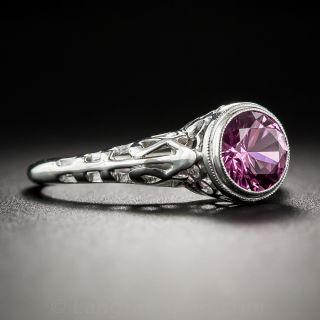 1.07 Carat Pink Sapphire Art Deco Ring