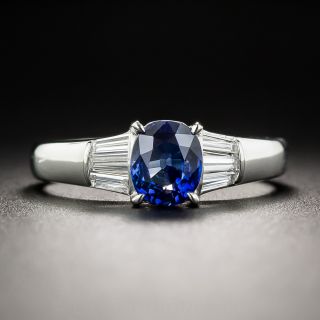 1.07 Carat Sapphire, Platinum and Diamond Ring
