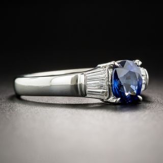1.07 Carat Sapphire, Platinum and Diamond Ring