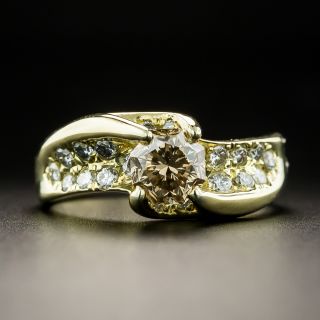 1.07 Octagonal Natural, Fancy Dark Orange-Brown Diamond Ring- GIA - 2