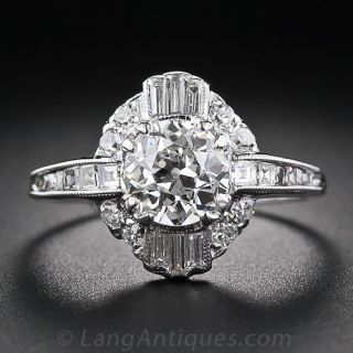 1.08 Carat Art Deco Diamond Ring