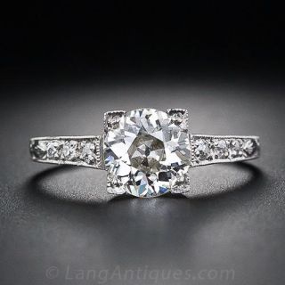 1.08 Carat Diamond  Art Deco Engagement Ring 
