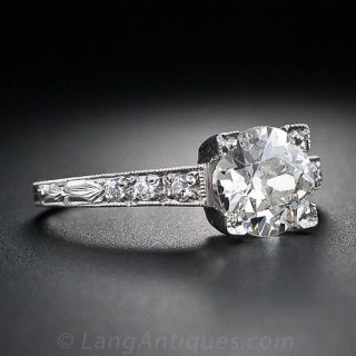 1.08 Carat Diamond  Art Deco Engagement Ring 