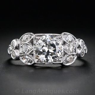 1.08 Carat Diamond Art Deco Engagement Ring