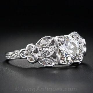 1.08 Carat Diamond Art Deco Engagement Ring