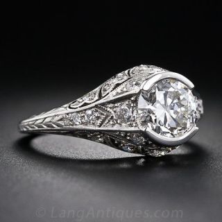 1.08 Carat Early Art Deco Diamond Engagement Ring