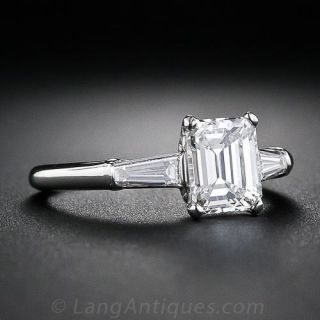 1.08 Carat Emerald-Cut Diamond Engagement Ring