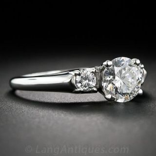 1.08 Carat Mid-Century Vintage Diamond Engagement Ring