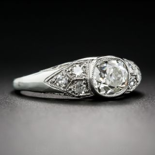 1.08 Carat Mine-Cut Diamond Vintage Engagement Ring - GIA K/SI2
