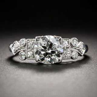 1.08 Carat Platinum and Diamond Art Deco Engagement Ring