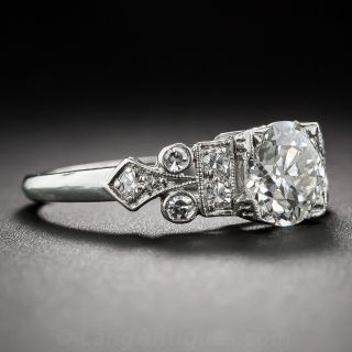 1.08 Carat Platinum and Diamond Art Deco Engagement Ring