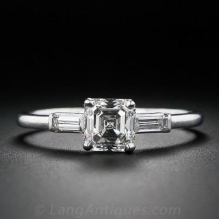 1.09 Carat Asscher Cut Diamond Ring