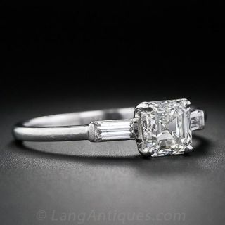 1.09 Carat Asscher Cut Diamond Ring
