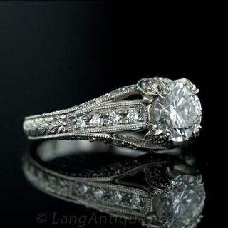 1.09 Carat Center Diamond Edwardian Style Ring
