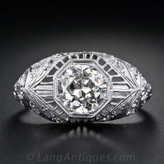 1.09 Carat Diamond Antique Engagement Ring