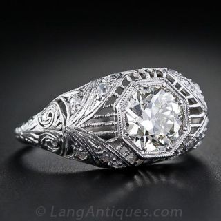 1.09 Carat Diamond Antique Engagement Ring