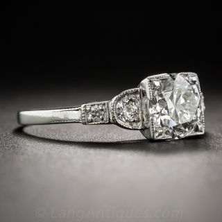 1.09 Carat Diamond Art Deco Engagement Ring - GIA I VS1