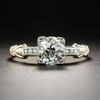 1.09 Carat Diamond Vintage Two-Tone Engagement Ring - GIA J VS2  - 2