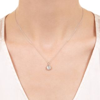 1.09 Carat European-Cut Diamond Solitaire Pendant - GIA K VS1