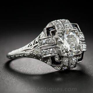1.09 carat GIA Diamond Art Deco Ring