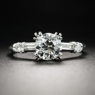 1.09 Diamond Platinum Vintage Engagement Ring - GIA H VS1 - 1