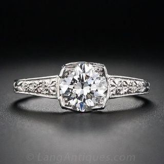 1.10 Carat Art Deco Diamond Engagement Ring