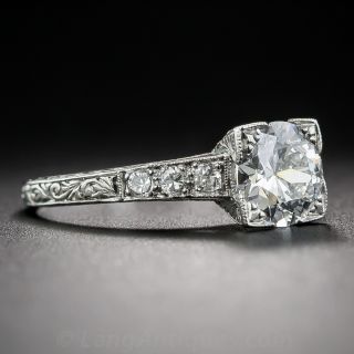  1.10 Carat Art Deco Diamond Ring GIA F SI1