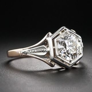 1.10 Carat Art Deco Diamond Solitaire Ring