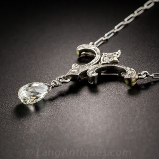 1.10 Carat Briolette Diamond Edwardian Necklace