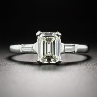 1.10 Carat Emerald-Cut Diamond and Platinum Ring