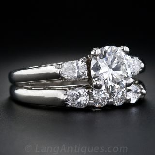 1.10  Carat Estate Diamond Wedding Set in Platinum