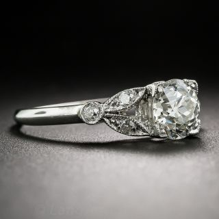 1.10 Carat GIA: H-SI1 Art Deco Diamond Engagement Ring