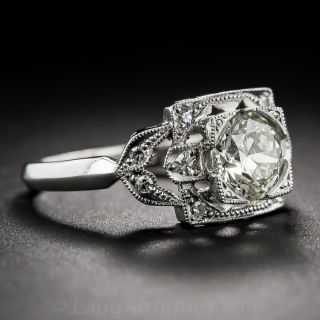 1.10 Carat Platinum and Diamond Art Deco Engagement Ring