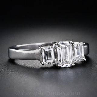 1.10 Carat Total Weight Emerald-Cut Diamond Engagement Ring