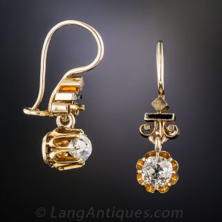 1.10 Carat Victorian Diamond Drop Earrings