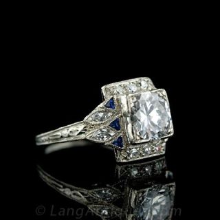 1.10 ct Euro-Cut Art Deco Engagement Ring