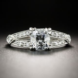 1.11 Carat Antique Cushion-Cut Diamond Vintage Engagement Ring - GIA  D VS1 - 2