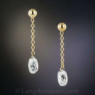 1.11 Carat Briolette Drop Earrings