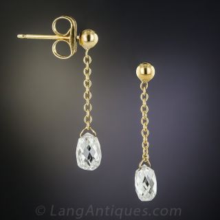 1.11 Carat Briolette Drop Earrings