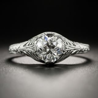 1.11 Carat Diamond Art Deco Solitaire - GIA  I SI2 by Traube-Orange Blossom