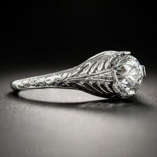 1.11 Carat Diamond Art Deco Solitaire - GIA  I SI2 by Traube-Orange Blossom