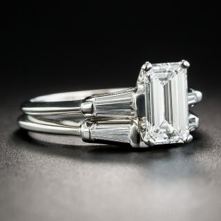 1.11 Carat Emerald Cut Diamond Wedding Set - GIA F VS1