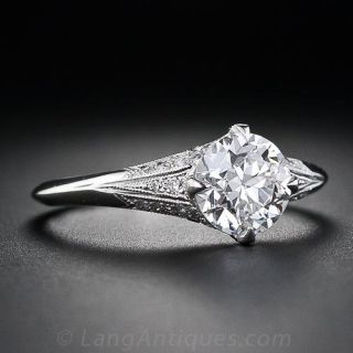1.11 Carat 'F VS2' European-Cut Diamond Engagement Ring