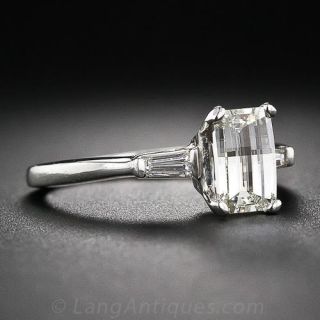 1.11 Carat Modified Emerald-Cut Diamond Engagement Ring in Platinum