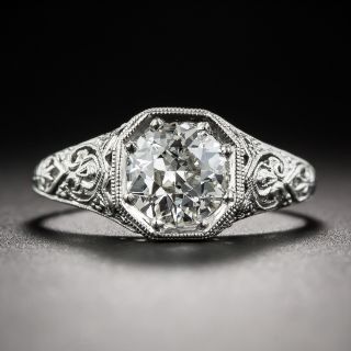 1.12 Carat Art Deco Diamond Solitaire Engagement Ring  GIA J - VS2