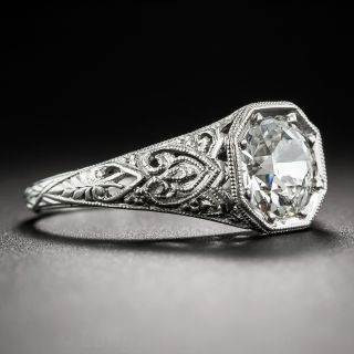 1.12 Carat Art Deco Diamond Solitaire Engagement Ring  GIA J - VS2