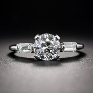 1.12 Carat Diamond and Baguette Engagement Ring by Jabel