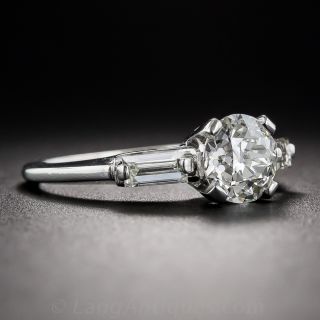 1.12 Carat Diamond and Baguette Engagement Ring by Jabel