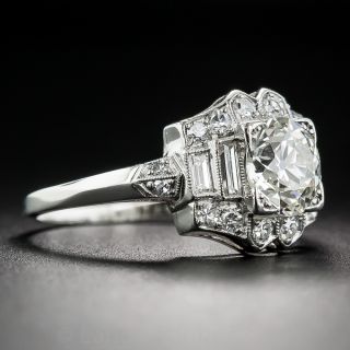 1.12 Carat Diamond and Platinum Art Deco Engagement Ring