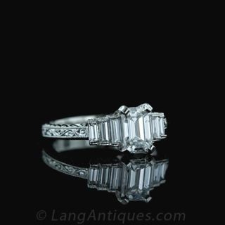 1.12 Carat Emerald Cut Diamond Ring